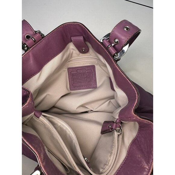 Coach Soho North South Purple Leather Satchel #F17216 - Picture 10 of 12